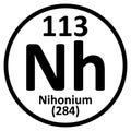 Periodic table element nihonium icon Royalty Free Stock Photo