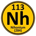 Periodic table element nihonium icon Royalty Free Stock Photo
