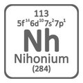 Periodic table element nihonium icon. Royalty Free Stock Photo