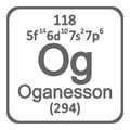 Periodic table element oganesson icon.