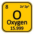 Periodic table element oxygen icon.