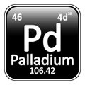 Periodic table element palladium icon.