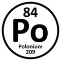 Periodic table element polonium icon