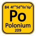 Periodic table element polonium icon.