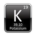 The periodic table element Potassium. Vector illustration