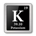 The periodic table element Potassium. Vector illustration