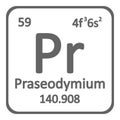 Periodic table element praseodymium icon. Royalty Free Stock Photo