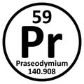 Periodic table element praseodymium icon Royalty Free Stock Photo