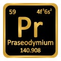 Periodic table element praseodymium icon. Royalty Free Stock Photo