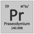 Periodic table element praseodymium icon Royalty Free Stock Photo