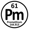 Periodic table element promethium icon