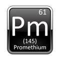 The periodic table element Promethium. Vector illustration Royalty Free Stock Photo