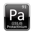 The periodic table element Protactinium. Vector illustration Royalty Free Stock Photo