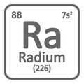 Periodic table element radium icon.