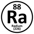 Periodic table element radium icon