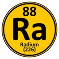 Periodic table element radium icon