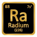 Periodic table element radium icon.