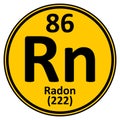 Periodic table element radon icon