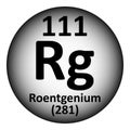 Periodic table element roentgenium icon Royalty Free Stock Photo