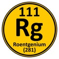 Periodic table element roentgenium icon Royalty Free Stock Photo