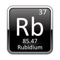 The periodic table element Rubidium. Vector illustration Royalty Free Stock Photo