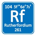 Periodic table element rutherfordium icon. Royalty Free Stock Photo