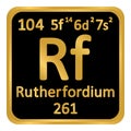 Periodic table element rutherfordium icon. Royalty Free Stock Photo