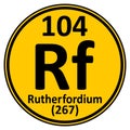 Periodic table element rutherfordium icon Royalty Free Stock Photo
