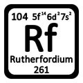 Periodic table element rutherfordium icon. Royalty Free Stock Photo