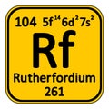 Periodic table element rutherfordium icon. Royalty Free Stock Photo