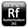 Periodic table element rutherfordium icon. Royalty Free Stock Photo