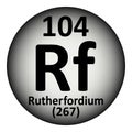 Periodic table element rutherfordium icon Royalty Free Stock Photo