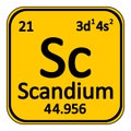 Periodic table element scandium icon. Royalty Free Stock Photo