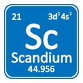 Periodic table element scandium icon. Royalty Free Stock Photo