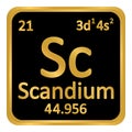 Periodic table element scandium icon. Royalty Free Stock Photo