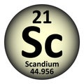 Periodic table element scandium icon Royalty Free Stock Photo