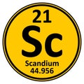 Periodic table element scandium icon Royalty Free Stock Photo