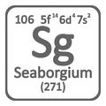 Periodic table element seaborgium icon. Royalty Free Stock Photo