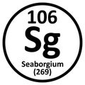 Periodic table element seaborgium icon Royalty Free Stock Photo