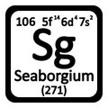 Periodic table element seaborgium icon. Royalty Free Stock Photo