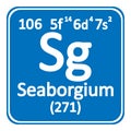 Periodic table element seaborgium icon. Royalty Free Stock Photo