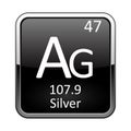 The periodic table element Silver. Vector illustration Royalty Free Stock Photo