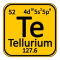 Periodic table element tellurium icon. Royalty Free Stock Photo
