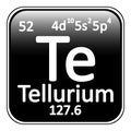 Periodic table element tellurium icon. Royalty Free Stock Photo