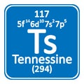 Periodic table element tennessine icon.