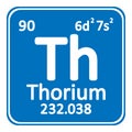Periodic table element thorium icon. Royalty Free Stock Photo