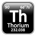 Periodic table element thorium icon. Royalty Free Stock Photo