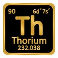 Periodic table element thorium icon.