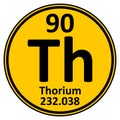 Periodic table element thorium icon Royalty Free Stock Photo
