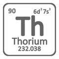Periodic table element thorium icon. Royalty Free Stock Photo